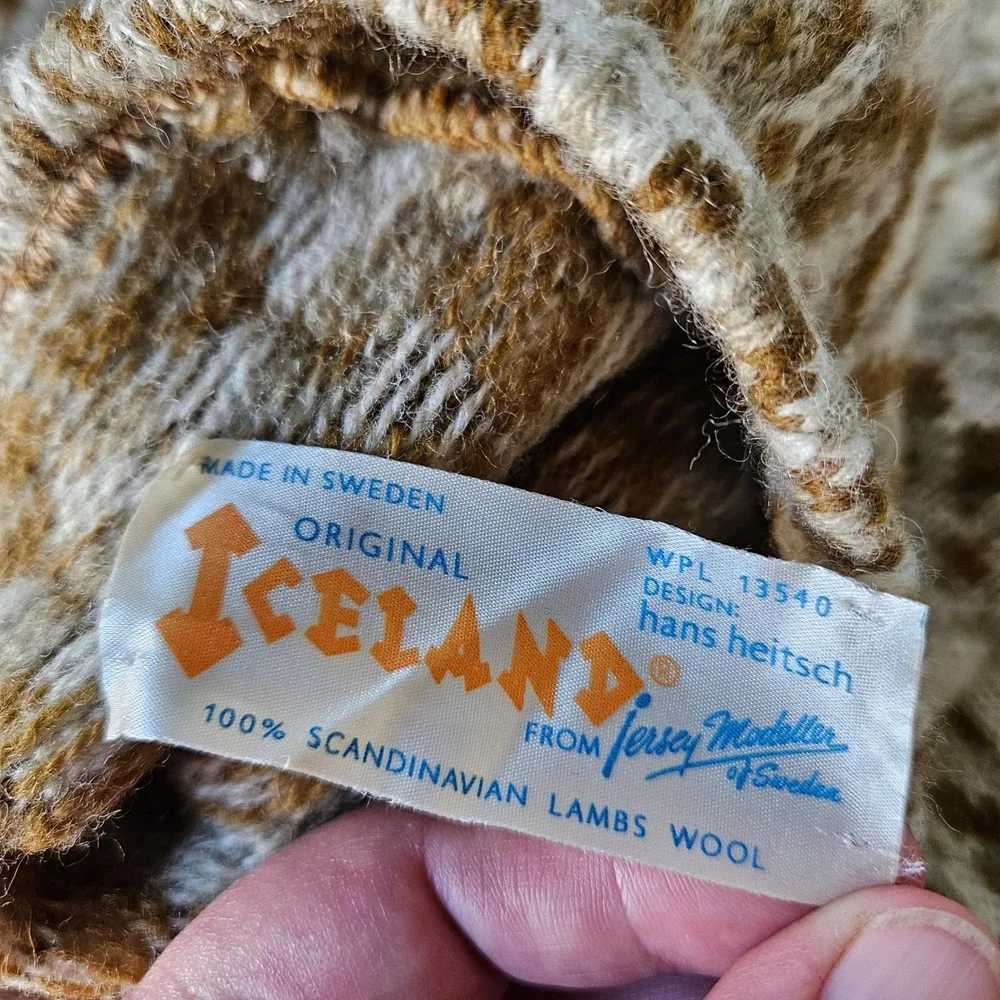 Vintage Iceland Scandinavian Made in Sweden LambsWool Leg Warmers Fair Isle